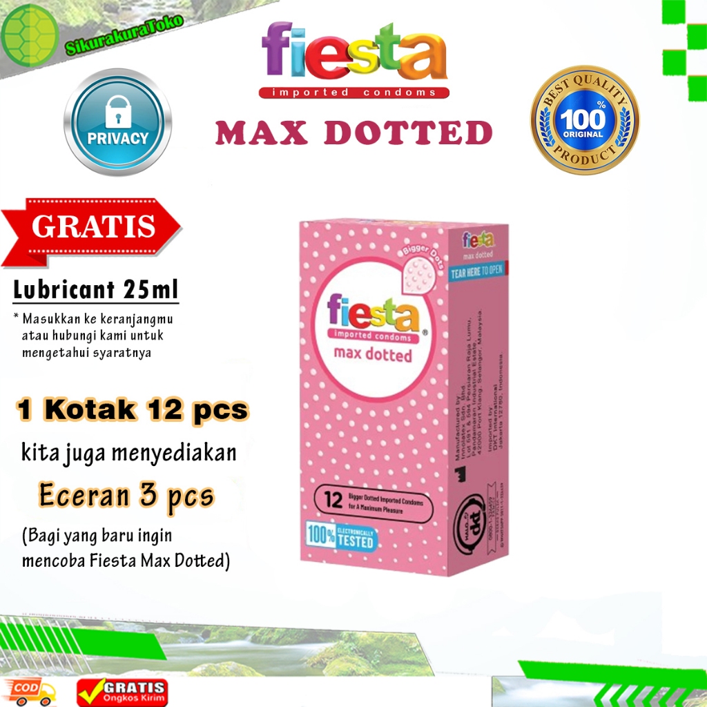(SKR) Kondom Fiesta Max Dotted Condom Berbintil Bintil Bergerigi