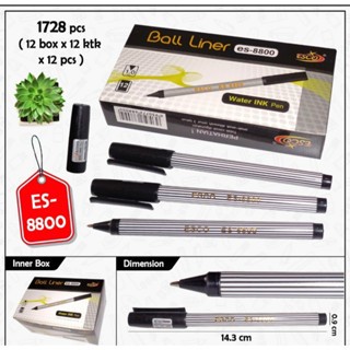 

Pulpen ESCO Ball Liner ES-8800 Tinta Hitam 1.00 mm isi 12 pcs