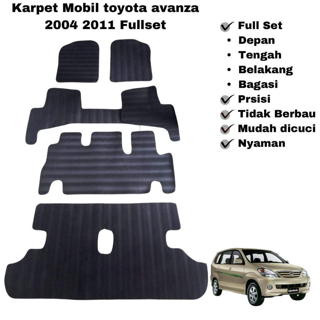 KARPET MOBIL AVANZA 2004-2011 ALAS KAKI MOBIL AVANZA 2004,2005,2006,2007,2008,2009,2010,2011. SET LE