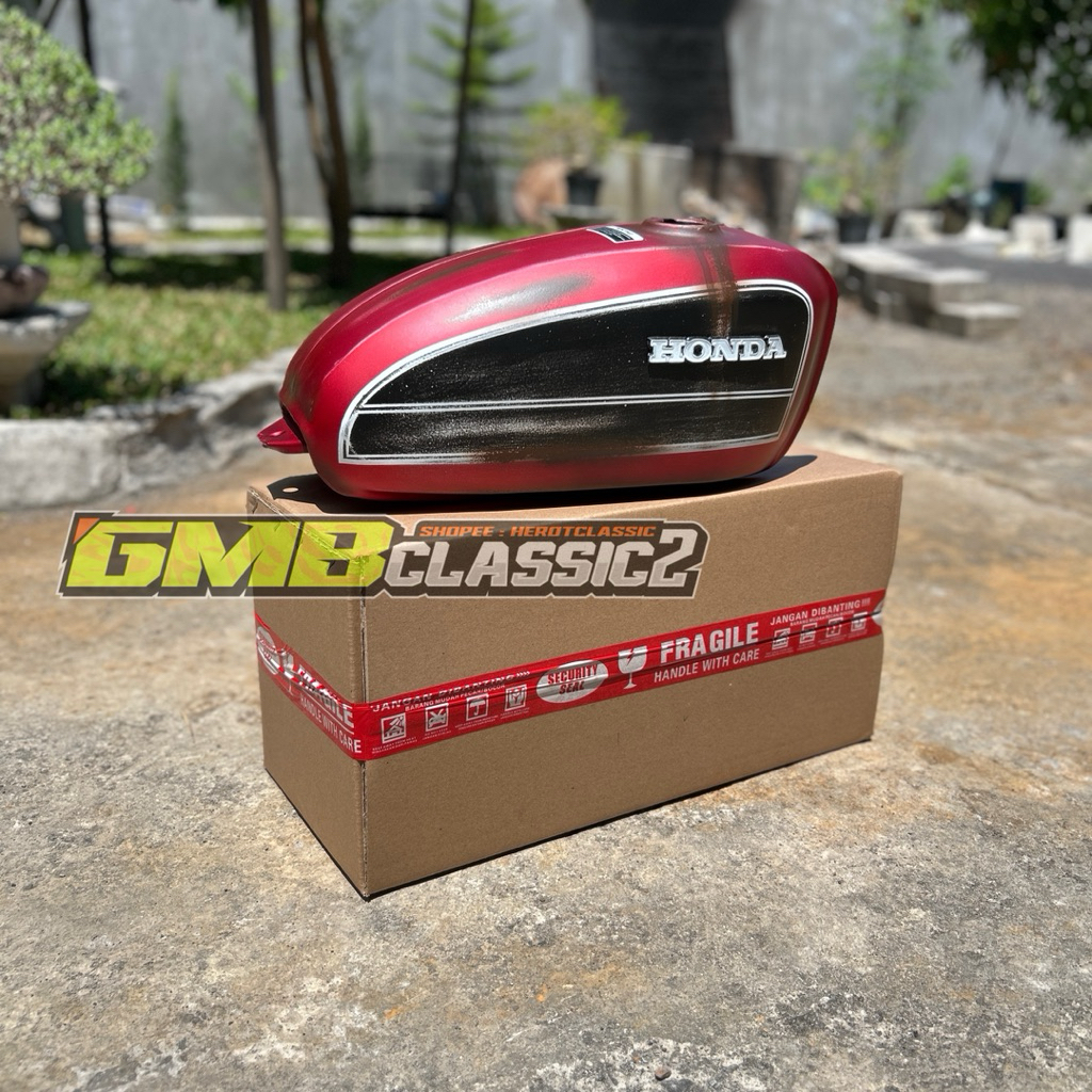 TANGKI CB 125 MODEL MERAH BLADUS BODY TANGKI CB BAHAN GALVANIS TEBAL