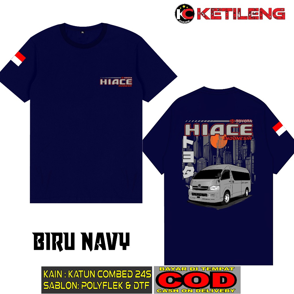 KAOS TOYOTA HIACE MODEL 4 BAHAN COTTON COMBED 24S TEBAL BISA COD KAOS DISTRO KAOS KEREN