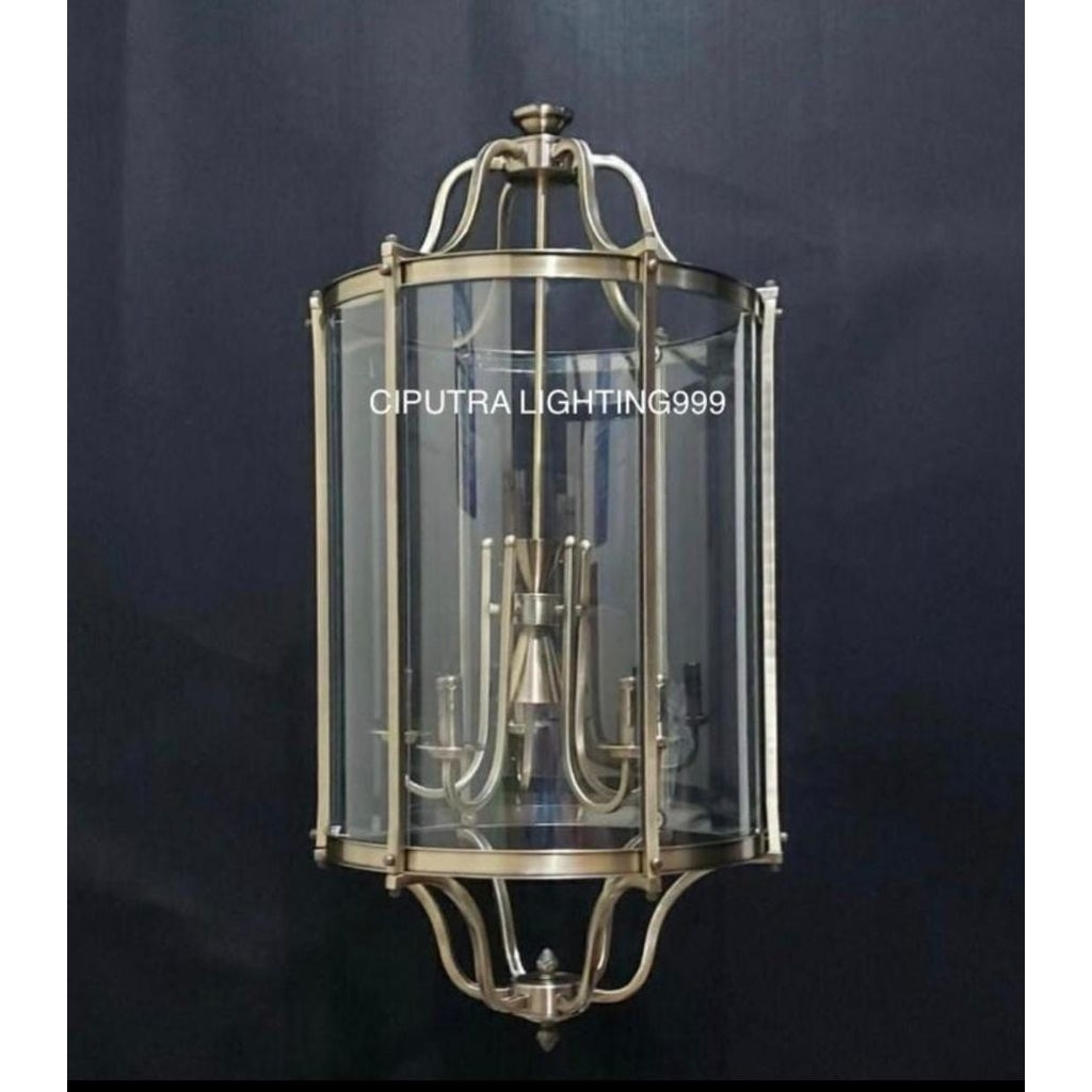 Lampu Gantung Hias Klasik Modern Teras 5 Lampu Diameter 50 Cm Elegan