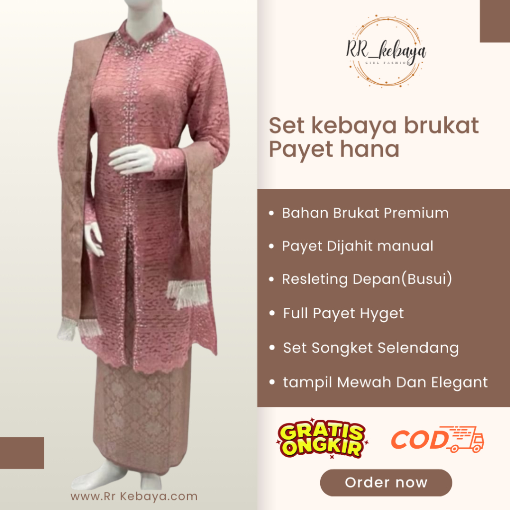 Set kebaya brukat Payet hana kebaya modern kebaya ibu besan kebaya pesta kebaya kondangan ibu hajat
