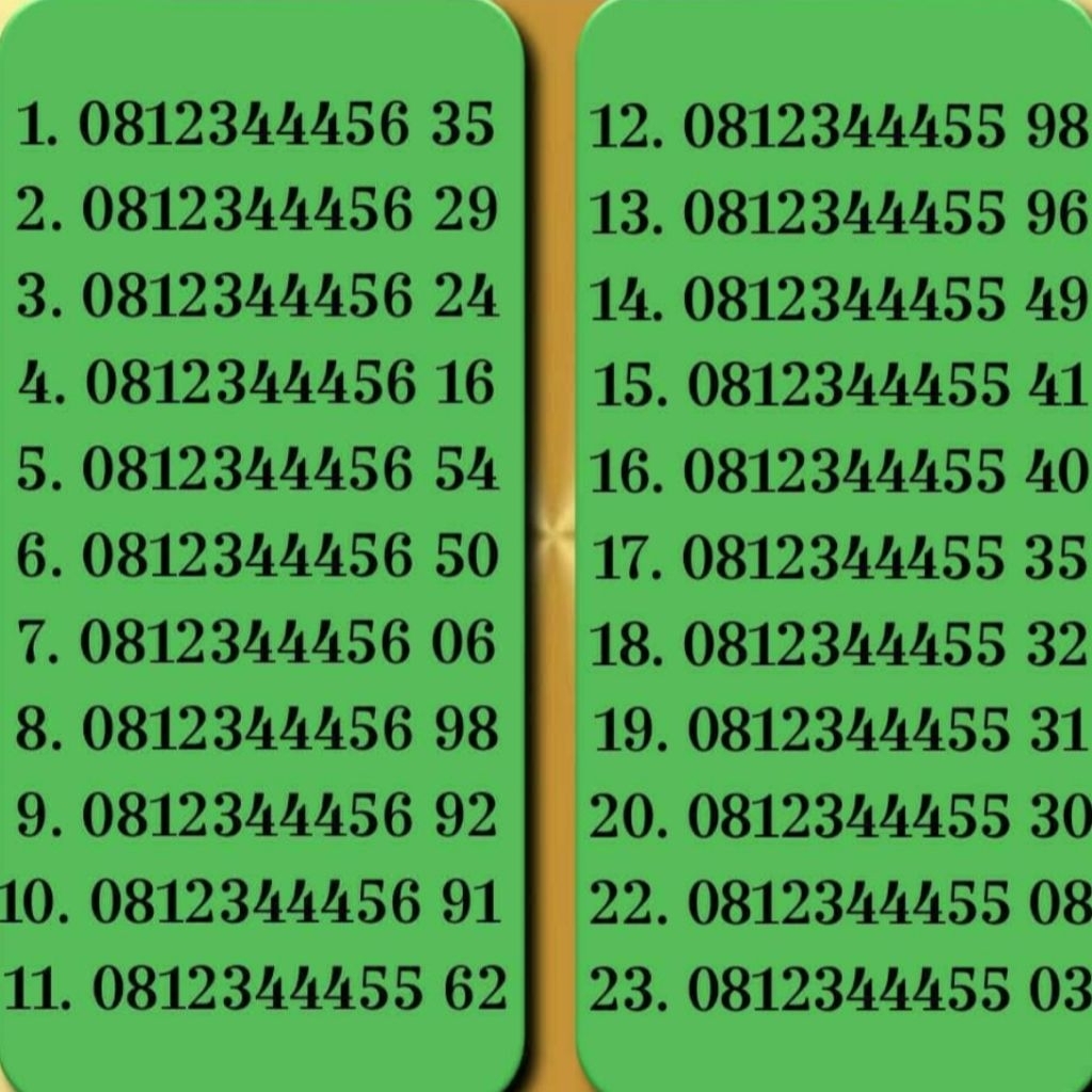 NOMOR CANTIK TELKOMSEL URUT 123444