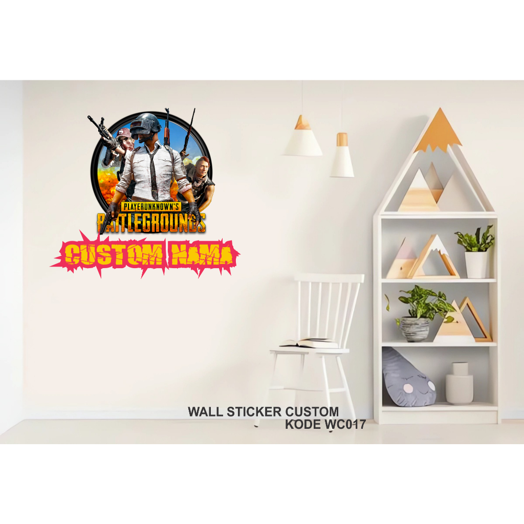hiasan dinding kamar anak laki-laki stiker dinding kamar anak custom PUBG spiderman roblox