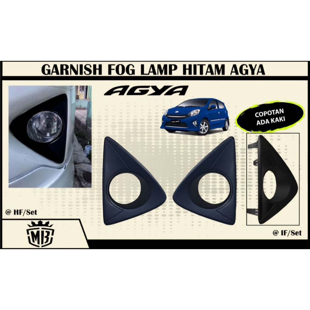 Garnish Cover Foglamp Hitam Agya Lama 2013 - 2015