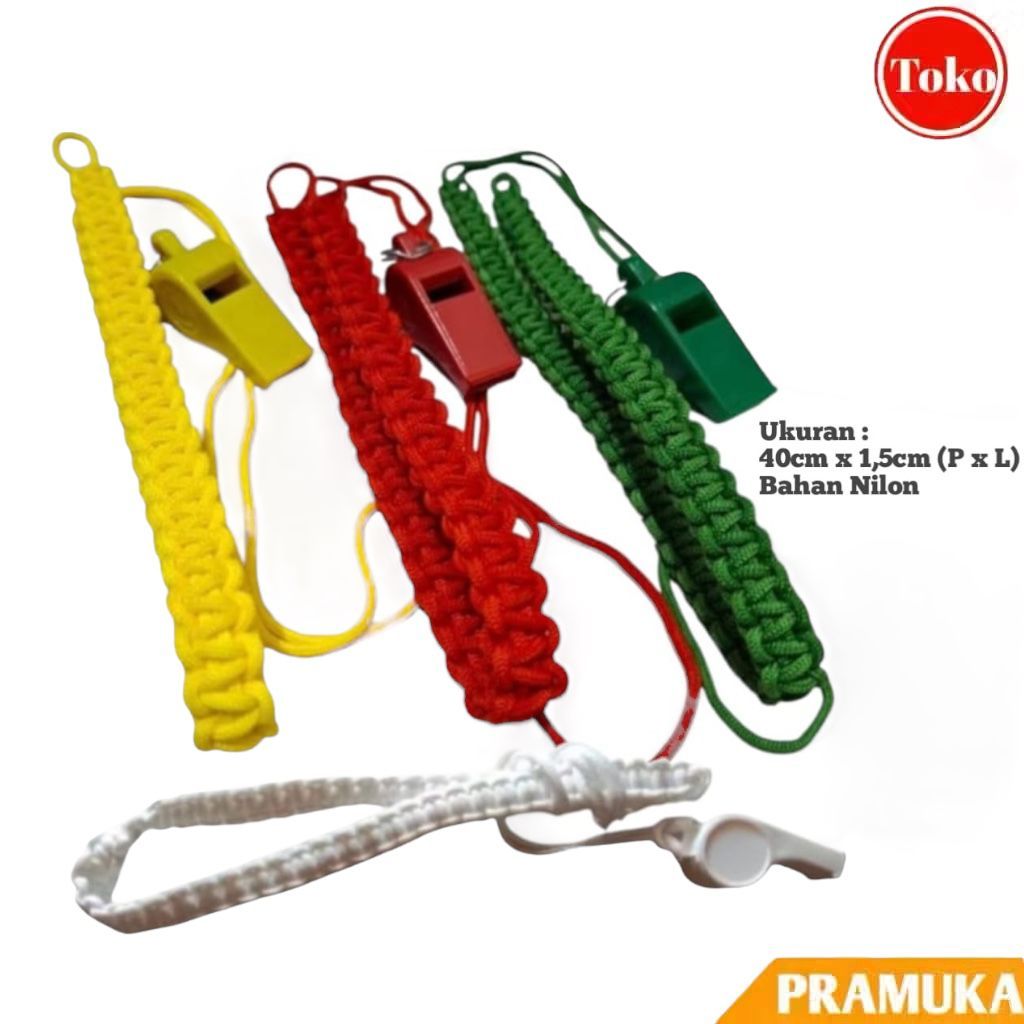 Talikur Pramuka + Peluit / Tali Pluit Pramuka Tanggung / Tali pluit Pramuka / Tali Koor Pramuka + Pe