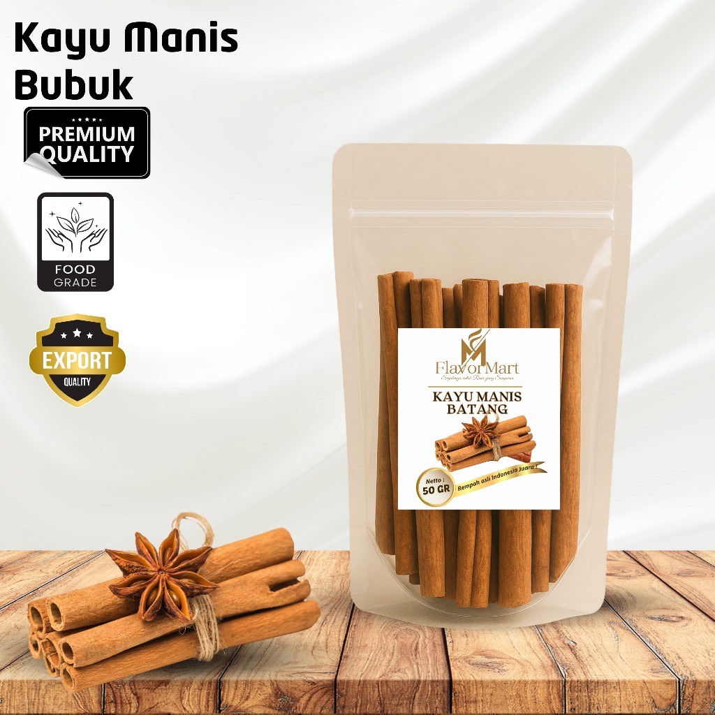 

Kayumanis Batang 50 gr / Kayu manis Cutting Bersih / Grade A