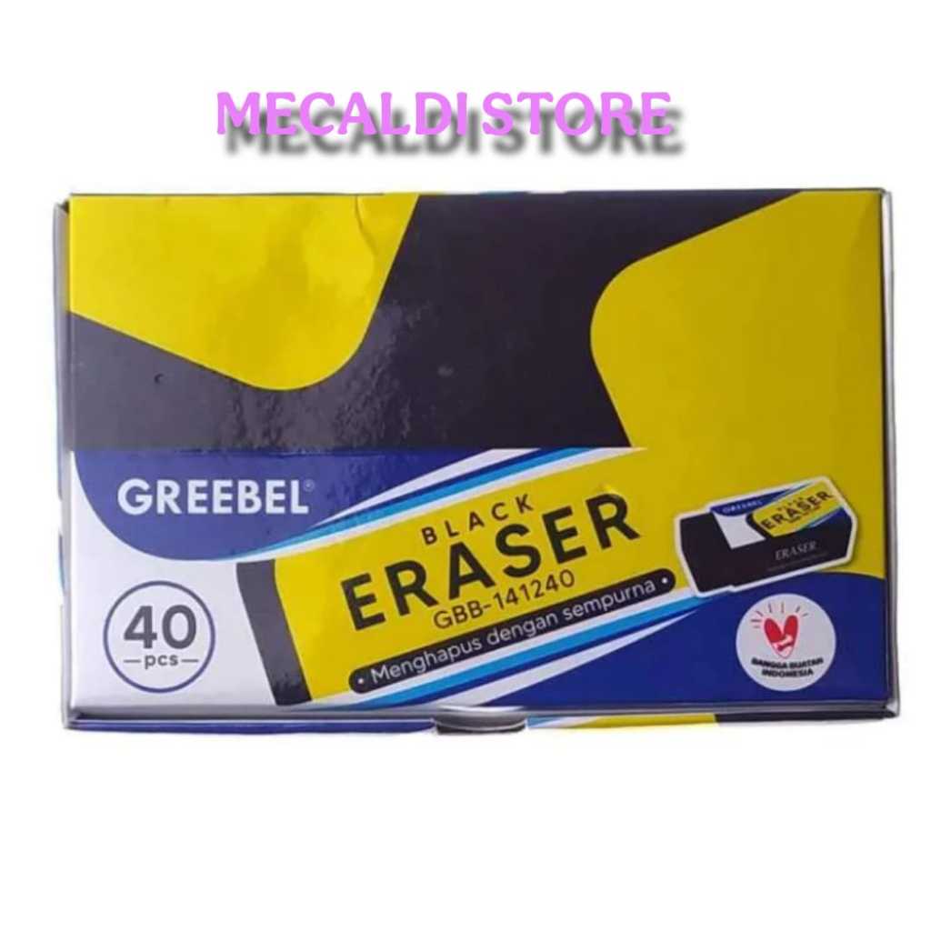 

PROMO GROSIR 1 PACK ISI 40 PCS PENGHAPUS GREEBEL ERASER BLACK GBB-141240 PENGHAPUS PENSIL HITAM KECIL TERLARIS