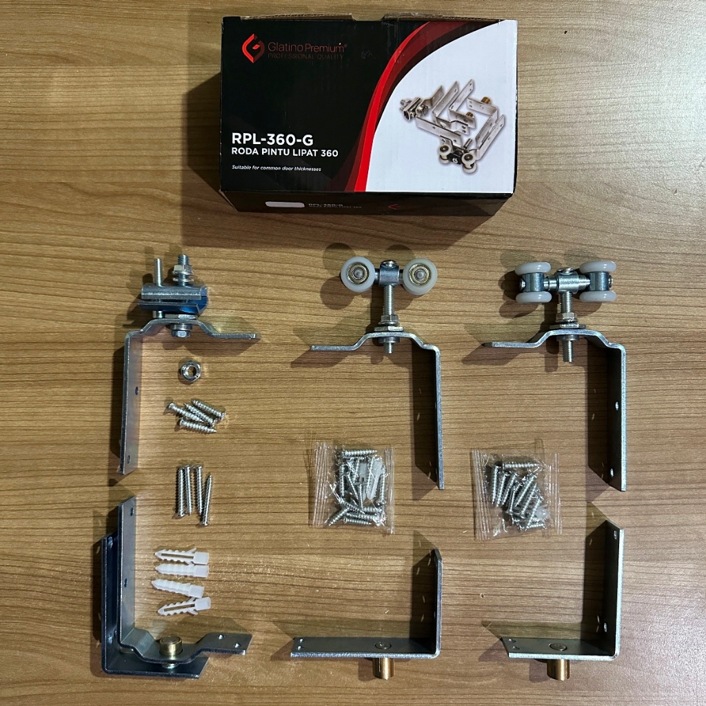 Paket Folding Door Accessory Pivot and Roller Guide Set Lengkap Pivot Roda Atas dan Guide Bawah Pint