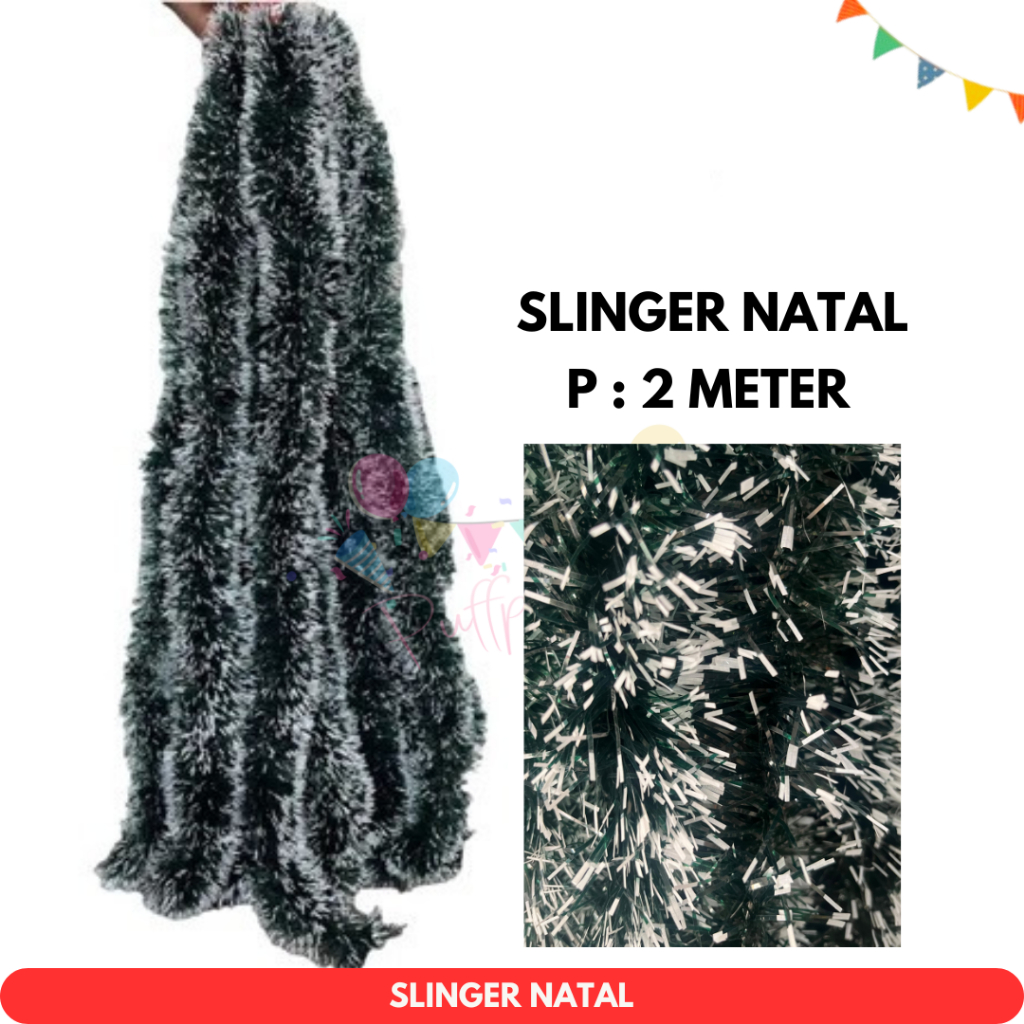 Slinger Natal Hijau Salju Tebal