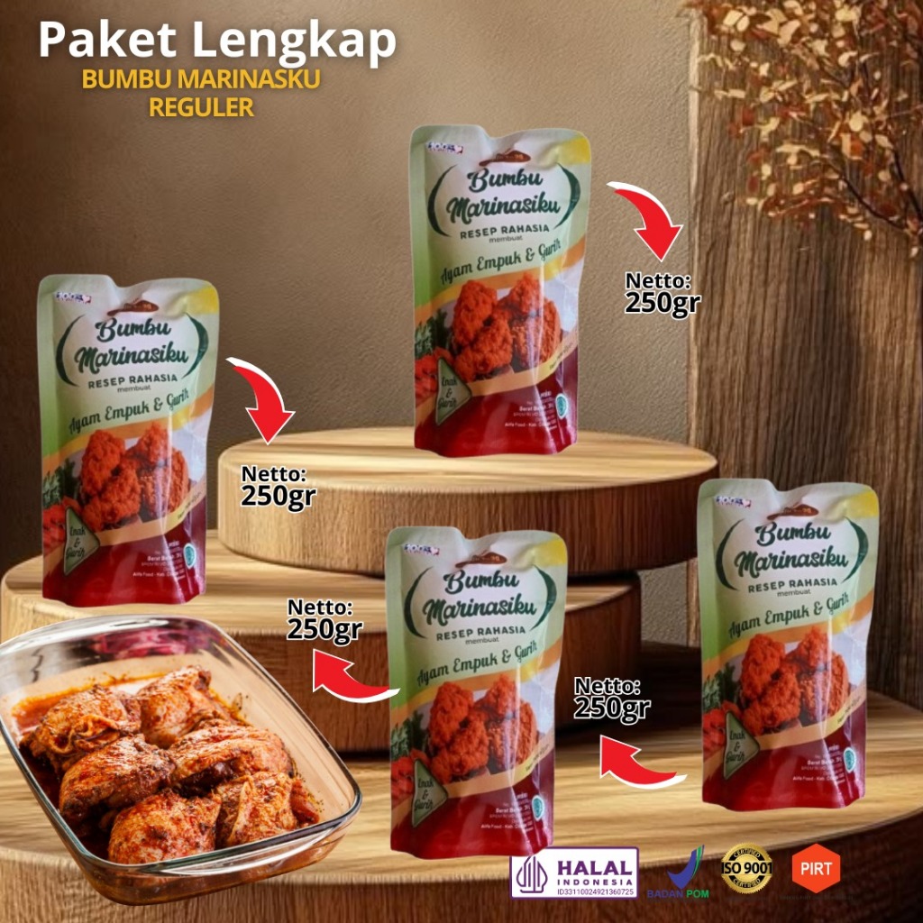 

Bumbu Marinasi Regular isi 4 Alifafood 1kg BPOM/Halal/Marinasi ikan/Marinasi ayam/Bumbu Masak