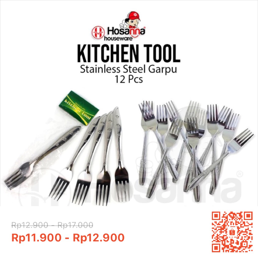 (12PCS) Sendok Garpu Makan Stainless/ Sendok Garpu isi 12 pcs/ Sendok Garpu GSF 303/ Sendok Garpu Po
