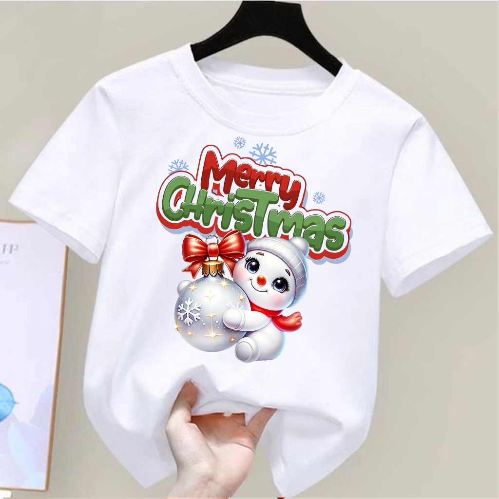 Kaos Natal Anak Merry Christmas Usia 1–12 Tahun Kaos Natal Merry Christmas Unisex
