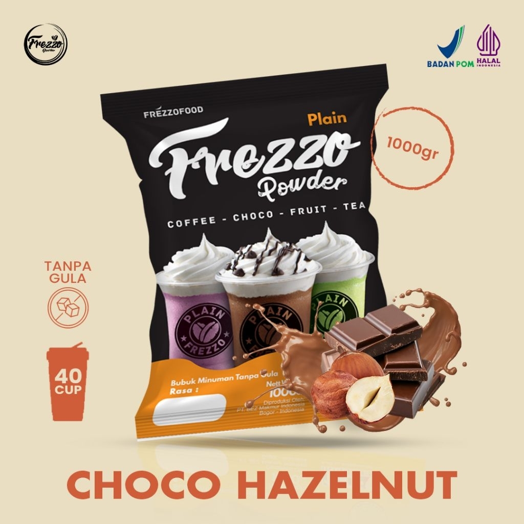 

Bubuk Minuman Rasa Choco Hazelnut Plain Frezzo 1kg/ Minuman Murah dan Enak Frezzo Plain