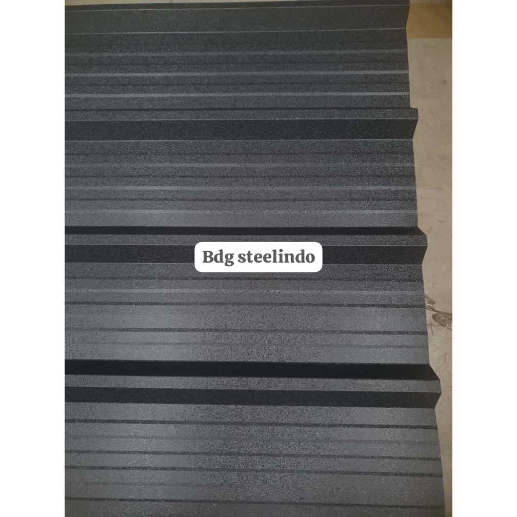 Pre order Spandek Hitam 0,4 kulit jeruk / Spandeck Atap kanopi Galvalum 0.4