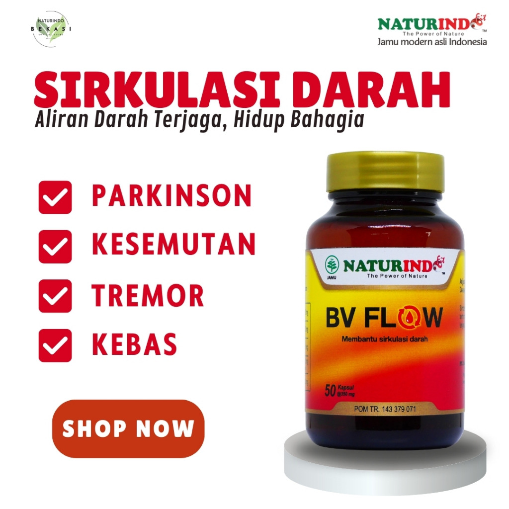 BV FLOW Obat Herbal Sirkulasi Darah - Obat Herbal Kesemutan Tremor Kebas & Parkinson Naturindo Ampuh