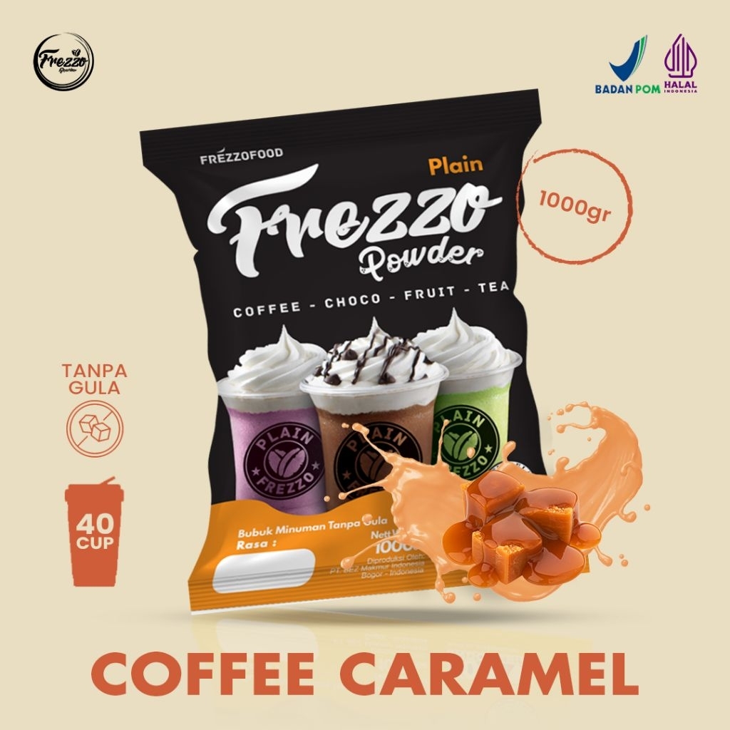 

Bubuk Minuman Rasa Coffee Caramel Plain Frezzo 1kg/ Minuman Murah dan Enak Frezzo Plain