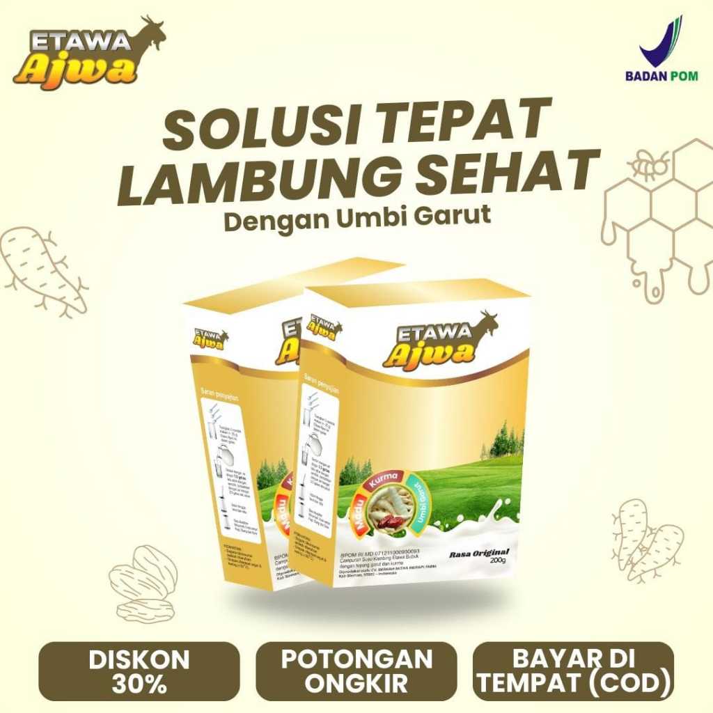 

Susu Kambing ETAWA AJWA plus kurma, madu dan UBI GARUT 200 gr