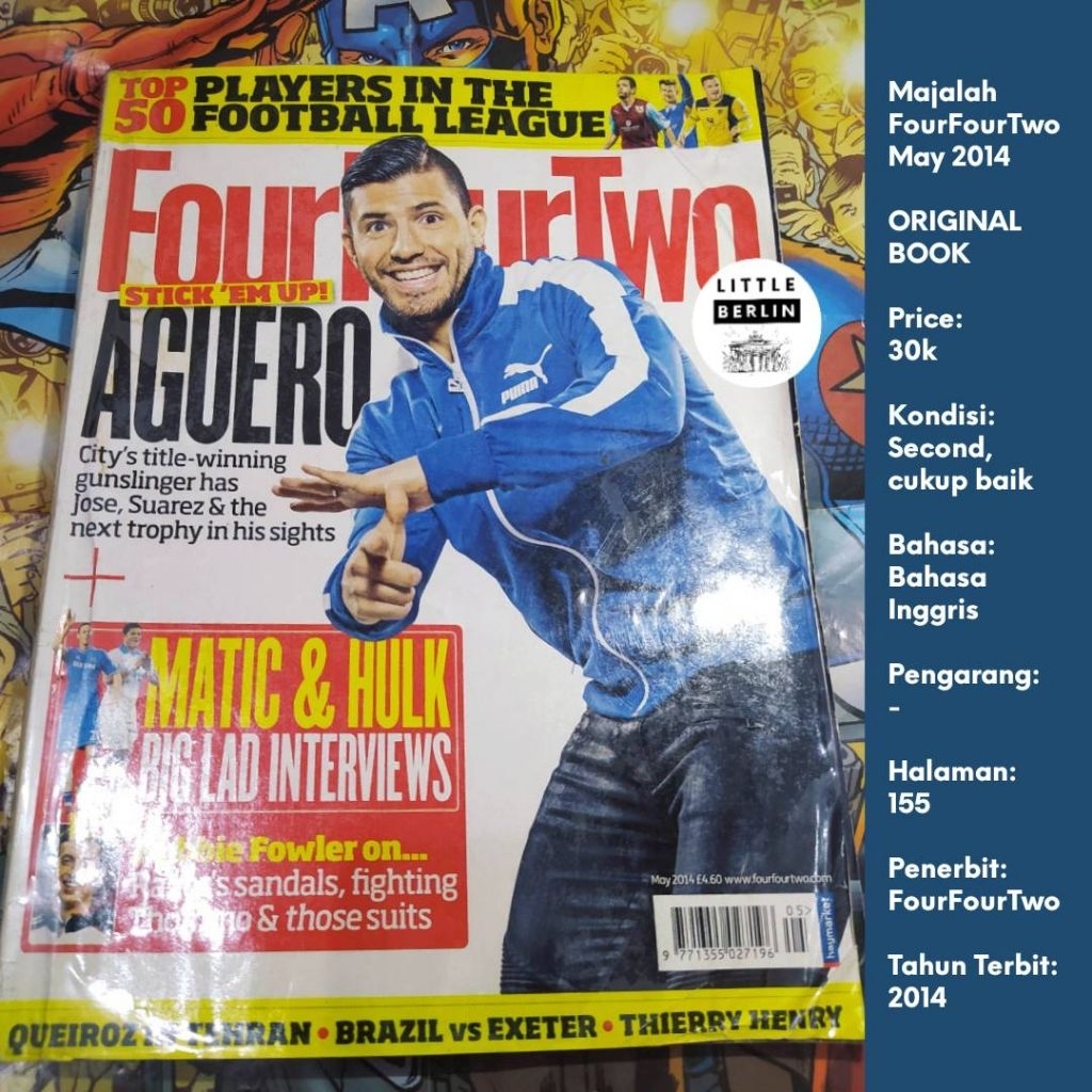 ORIGINAL Import Majalah FourFourTwo Magazine SERGIO AGUERO May 2014 Preloved English Majalah Bola Ma