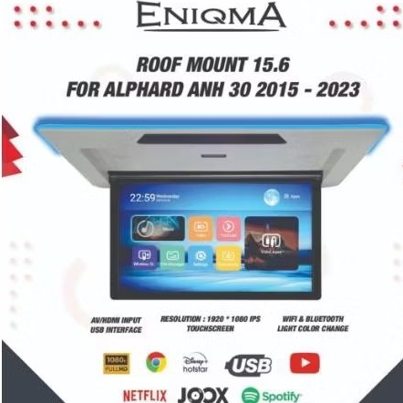 Monitor roof Android Enigma 15.6 inch Alphard  ANH 30 2015-2023 warna Beige