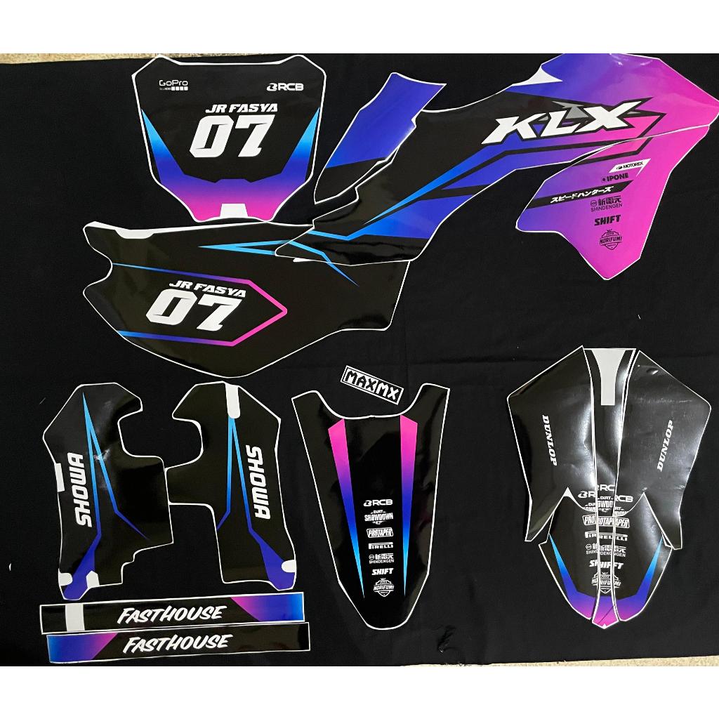 Decal new dtracker hitam ungu supermoto