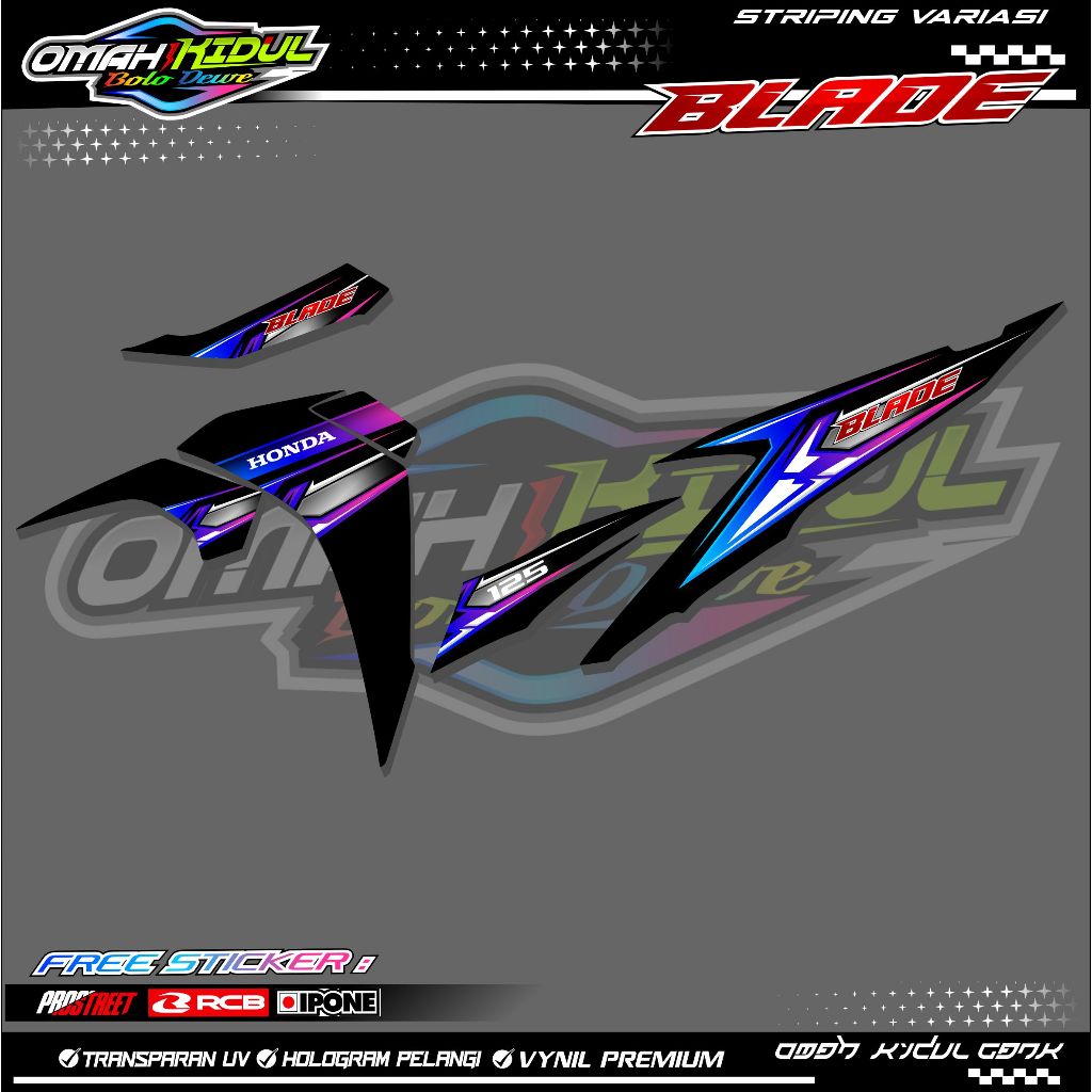 STRIPING VARIASI MOTOR HONDA BLADE 125 / STICKER LIST VARIASI MOTOR HONDA BLADE 125