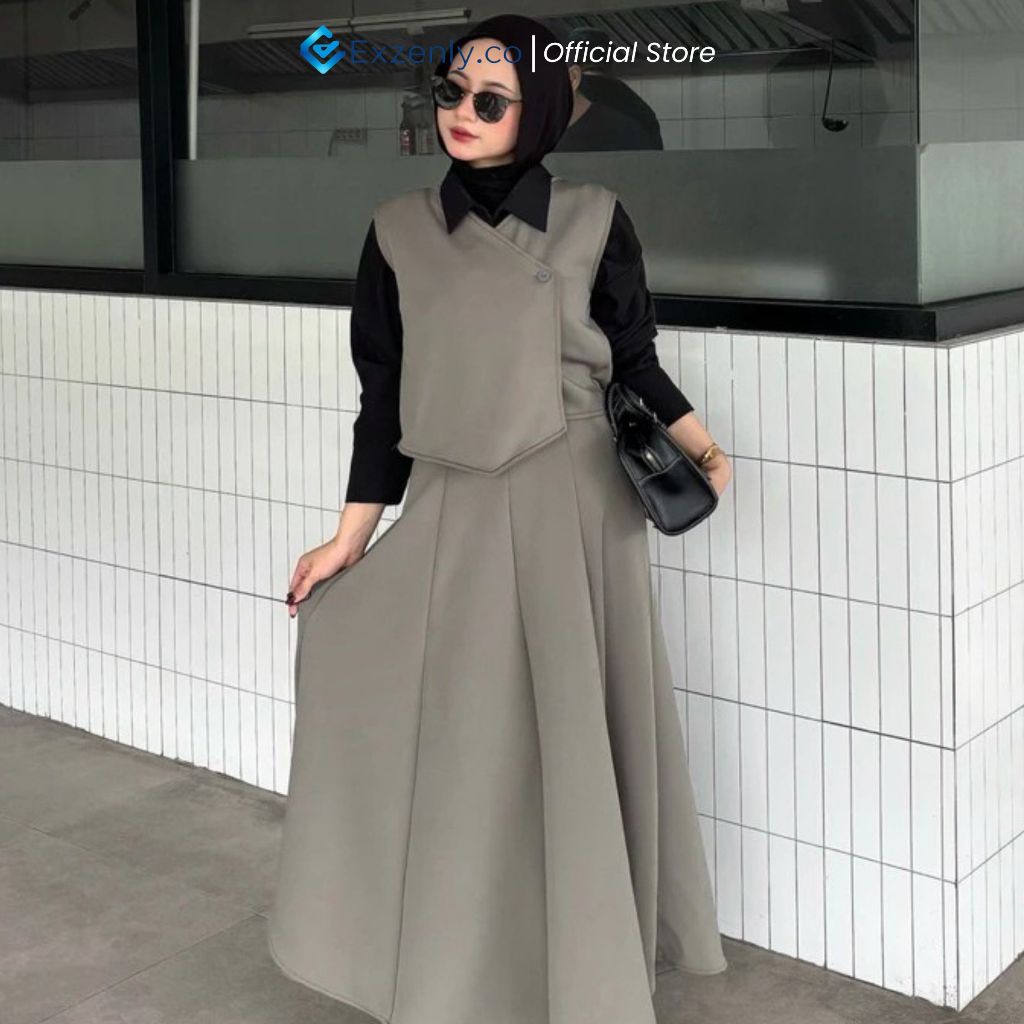 Exzenly.Co - Naomi Vest Blazer Wanita || Set Vest Wanita Korean Style Setelan Blazer Wanita