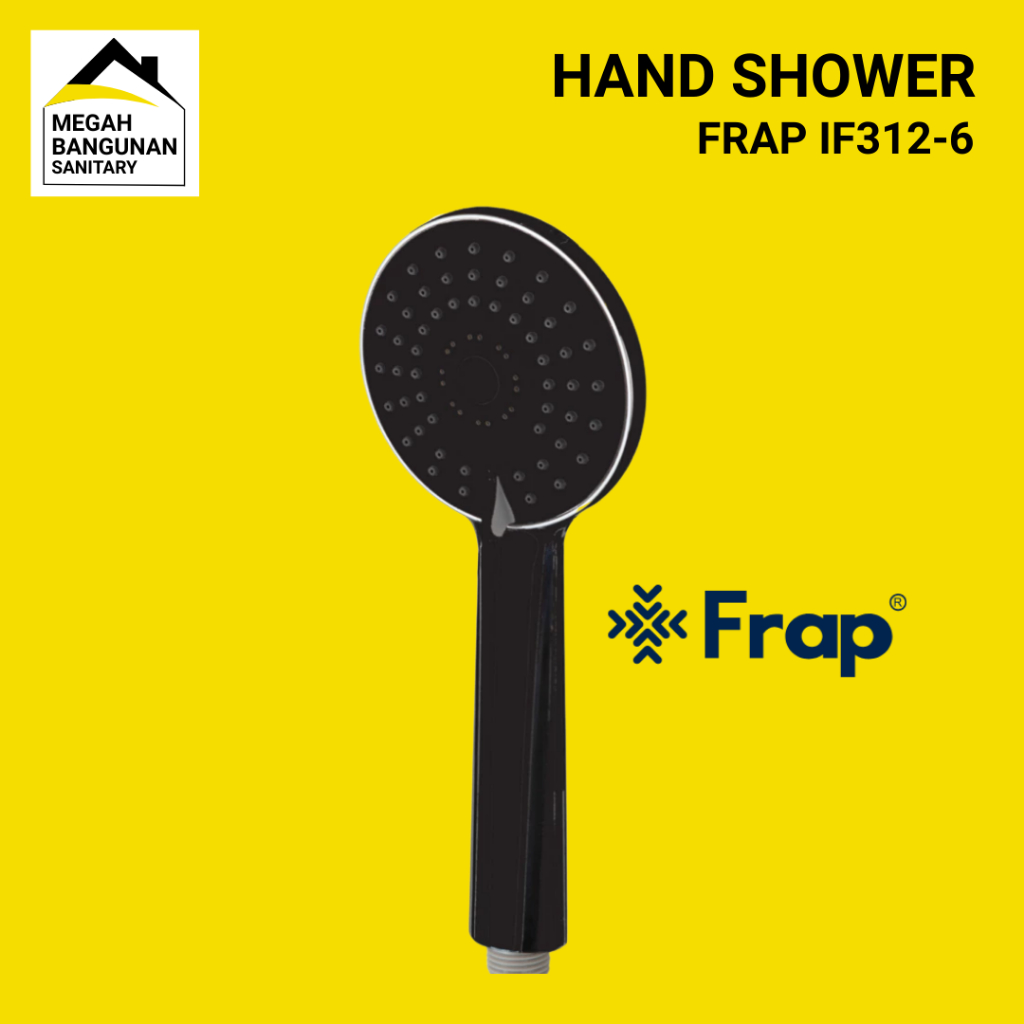 Hand Shower Set FRAP IF312-6 3 Mode Shower Kamar Mandi Selang Hitam