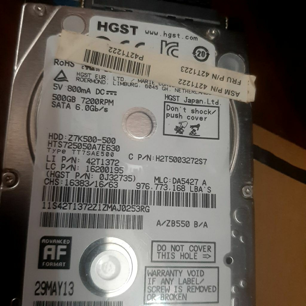 HDD laptop slim 500GB