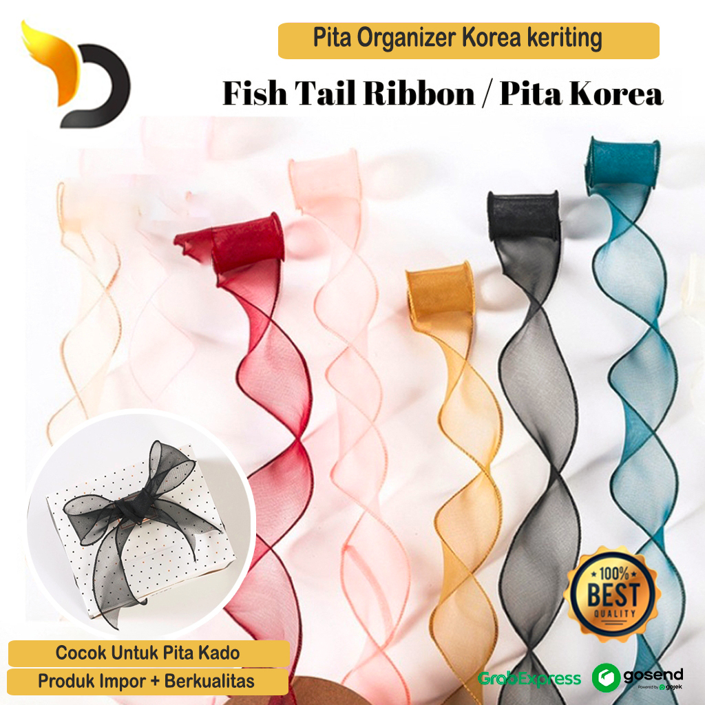 

Pita Hologram Dekorasi Hampers Hias Bunga Bucket Cantik Per Meter Pita Buket Kado Pita Korea Organza Pola Gelombang Fishtail Organizer Korea Keriting Best Quality