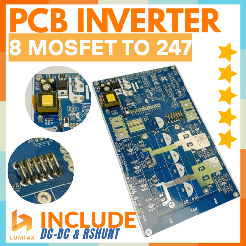 PCB INVERTER DC TO DC 8 MOSFET BIRU berkualitas PCB biru LF 8 mosfet 8mosfet 8fet to-247 pure sine w