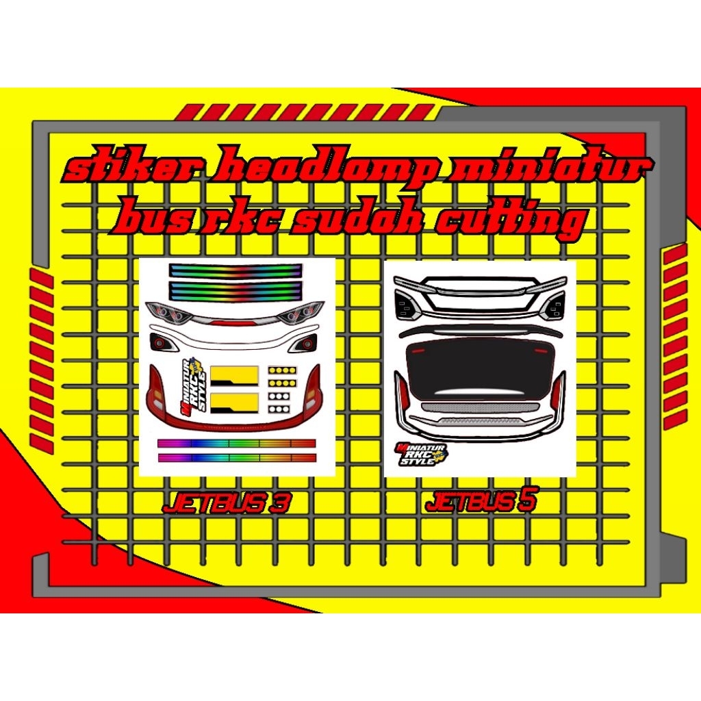 stiker headlamp miniatur bus rkc cutting, sticker headlamp jb3 dan jb5 stiker headlamp miniatur bus,