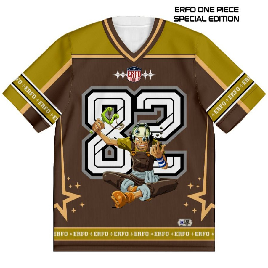 Jersey Anime One Piece Usopp No. 82 - Kaos Full Print Manga Pria Wanita (BENGHAR Special Edition)