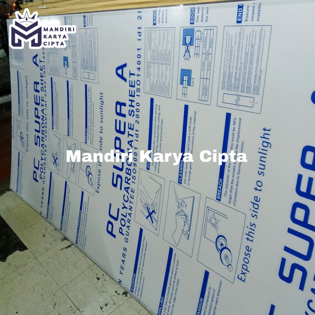 Polycarbonate Sheet 3mm x 122cm x 244cm | Polycarbonate Bening Transparan