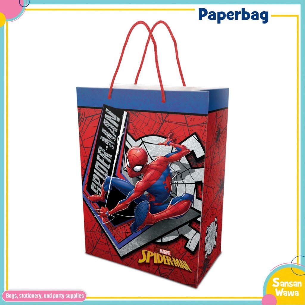 

Paper Bag Uk 37*28*15 cm Kantong Kertas birthday gift ulang tahun Karakter Mickey Kuromi Princess Baby Spiderman Unicorn / 1 pcs