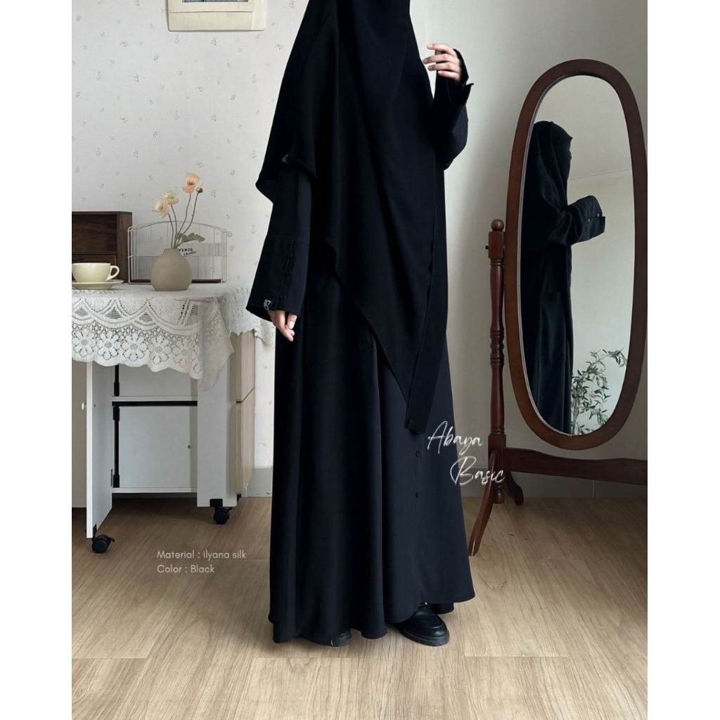ABAYA BASIC BY KHIZAANAH SUNNAH GAMIS POLOS CASUAL SYARI OUTFIT HAJI UMROH TERBARU TERLARIS