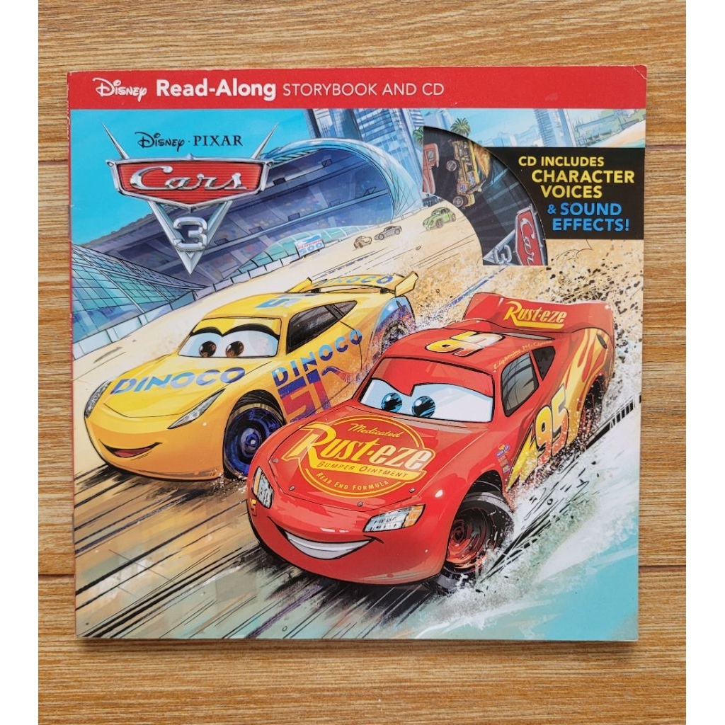 PRELOVED Read Along Storybook and CD Original Includes Charachter Voices and Effects Disney Cars 3 N