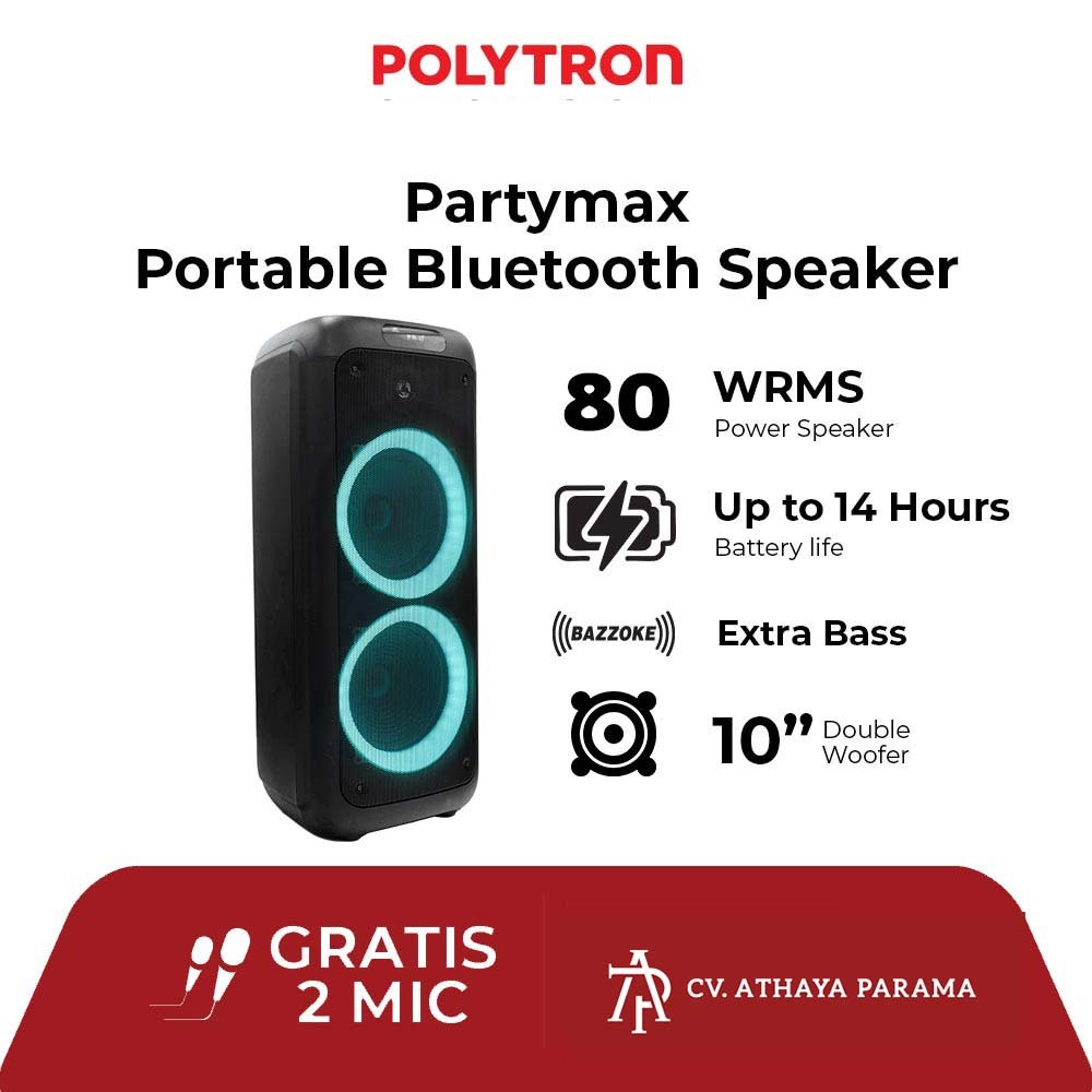 Speaker Polytron PPS 10L22 10inch 2 Mic Wireless