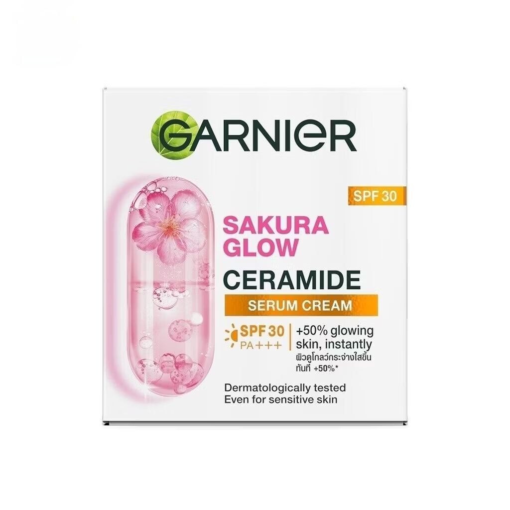 Garnier Sakura Glow Serum Day Cream SPF30/PA+++  - 50 ML/Krim Wajah/Pelembab Wajah