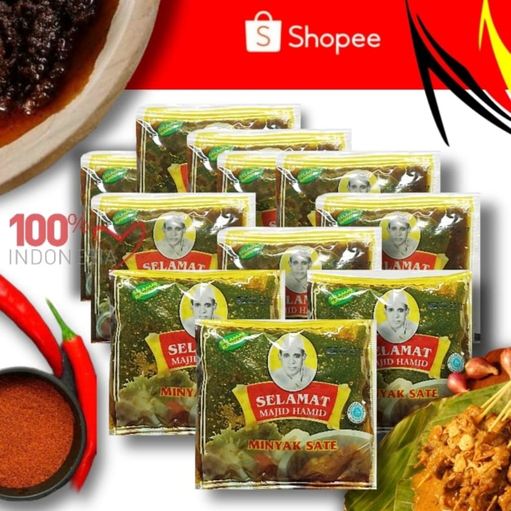 

Bumbu Minyak Sate Asli Selamat Majid Hamid 1 Pack Isi 20pc