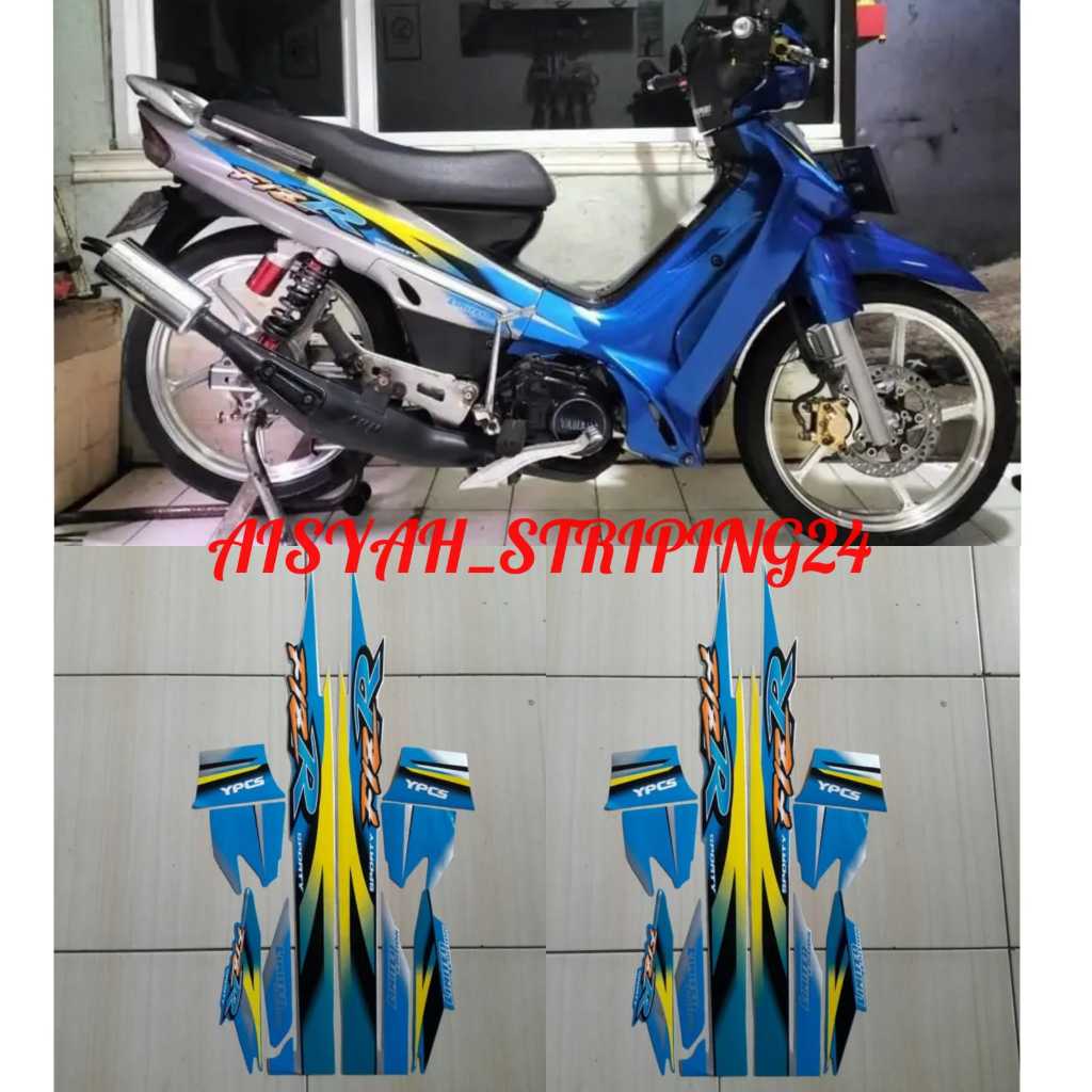 STIKER STRIPING & LIS BODY F1ZR FIZR LIMITID EDITION TAHUN 2000 BIRU SILVER