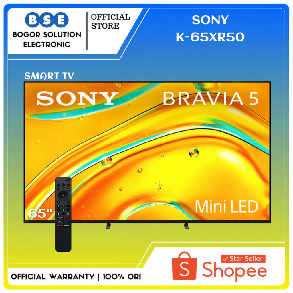 Mini LED Sony Bravia 5 K-65XR50 Smart TV 65 Inch 4K Ultra HD Google TV Sony 65XR50 XR50