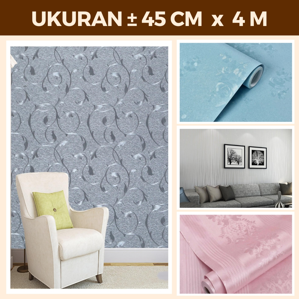 Wallpaper Sticker Dinding Motif Emboss Wallpaper Dinding Embos Ruang Tamu Kamar Tidur Aesthetic
