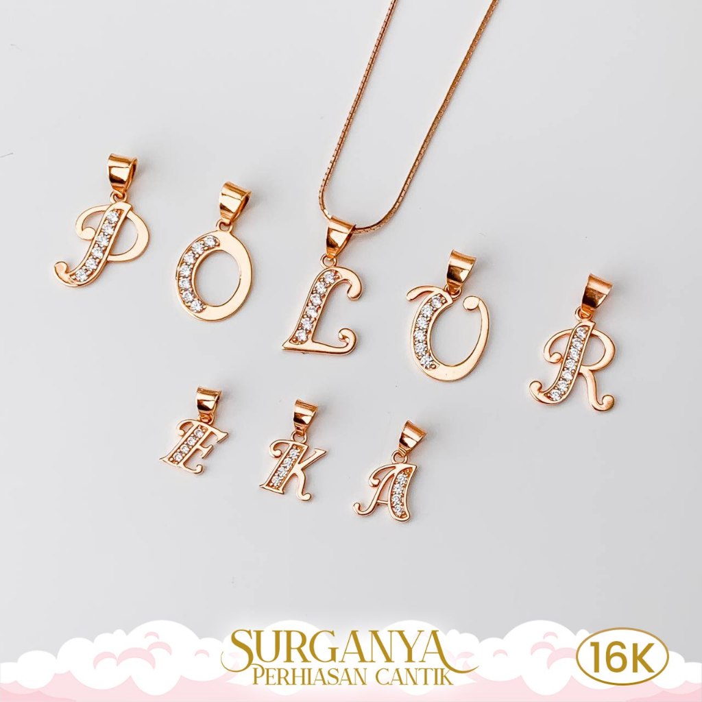 Macan Gold Liontin Emas Model Huruf/ Initial Kadar 16K - Yellow Gold Pendant