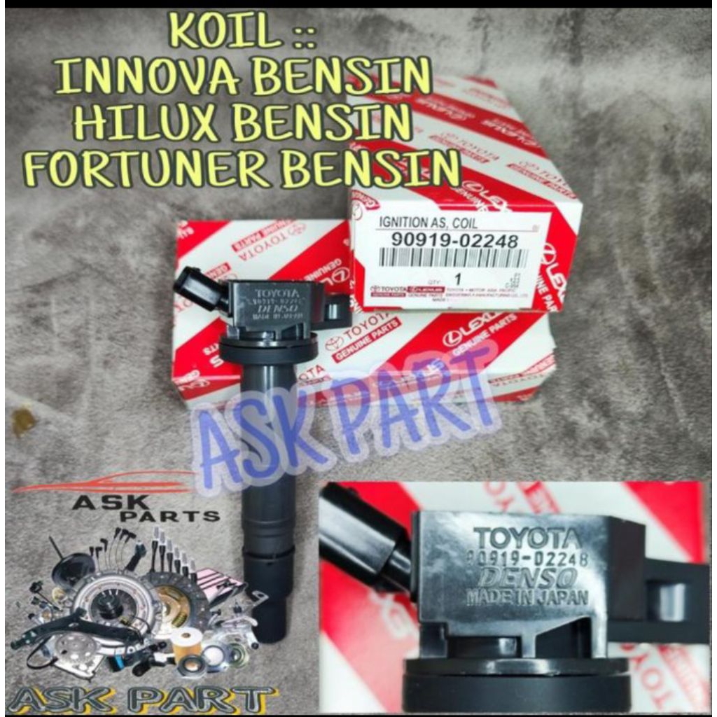 koil cuil coil kuil ignition toyota innova inova fortuner hilux bensin 1tr 2tr 1pcs original japan a