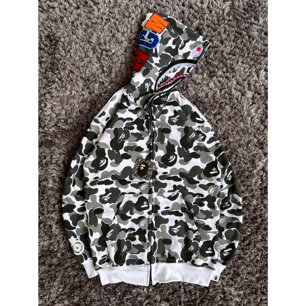 ZIPPER BAPE CAMO PUTIH FULL TAG TERLARIS