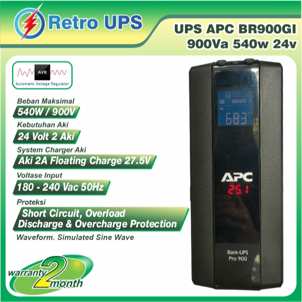 UPS Modif Modifikasi Aki Mobil APC BR900GI 900VA 540Watt 24volt