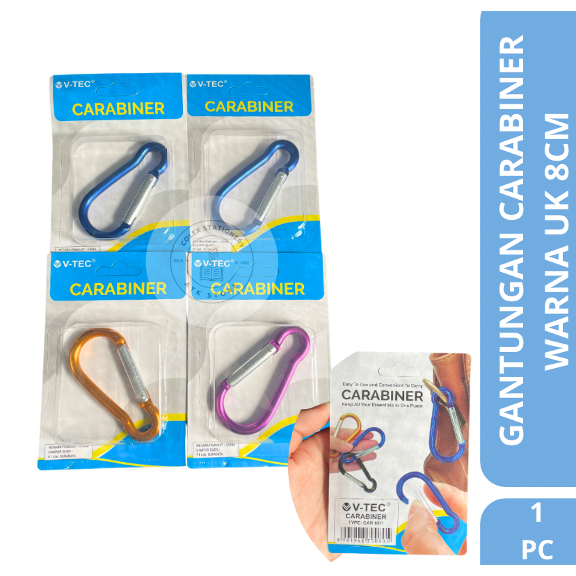 

[1 PC] Gantungan Kunci Titanium Carabiner Kuat Warna Warni Ukuran 8 Cm Vtec