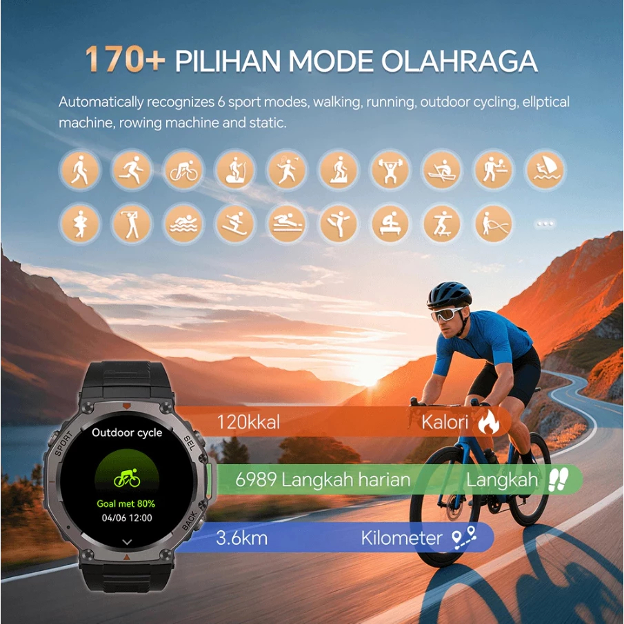 Best Deals Citijungle B78 Smartwatch Gps 2 Tahan Air 5Atm Bisa Renang Amoled 1.43 Full Touch Kompas,